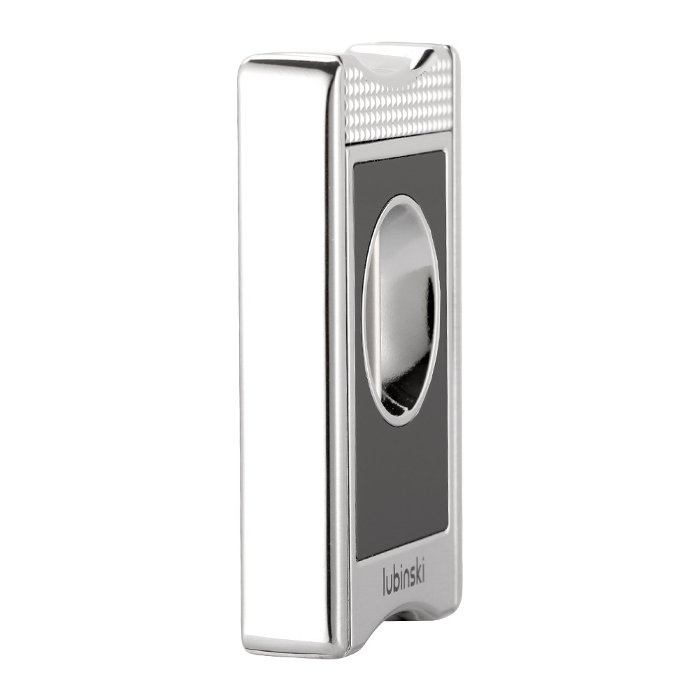 Lubinski Vcut Cigar Cutter With Holder Sharp Metal Scissors Portable Gift Silver