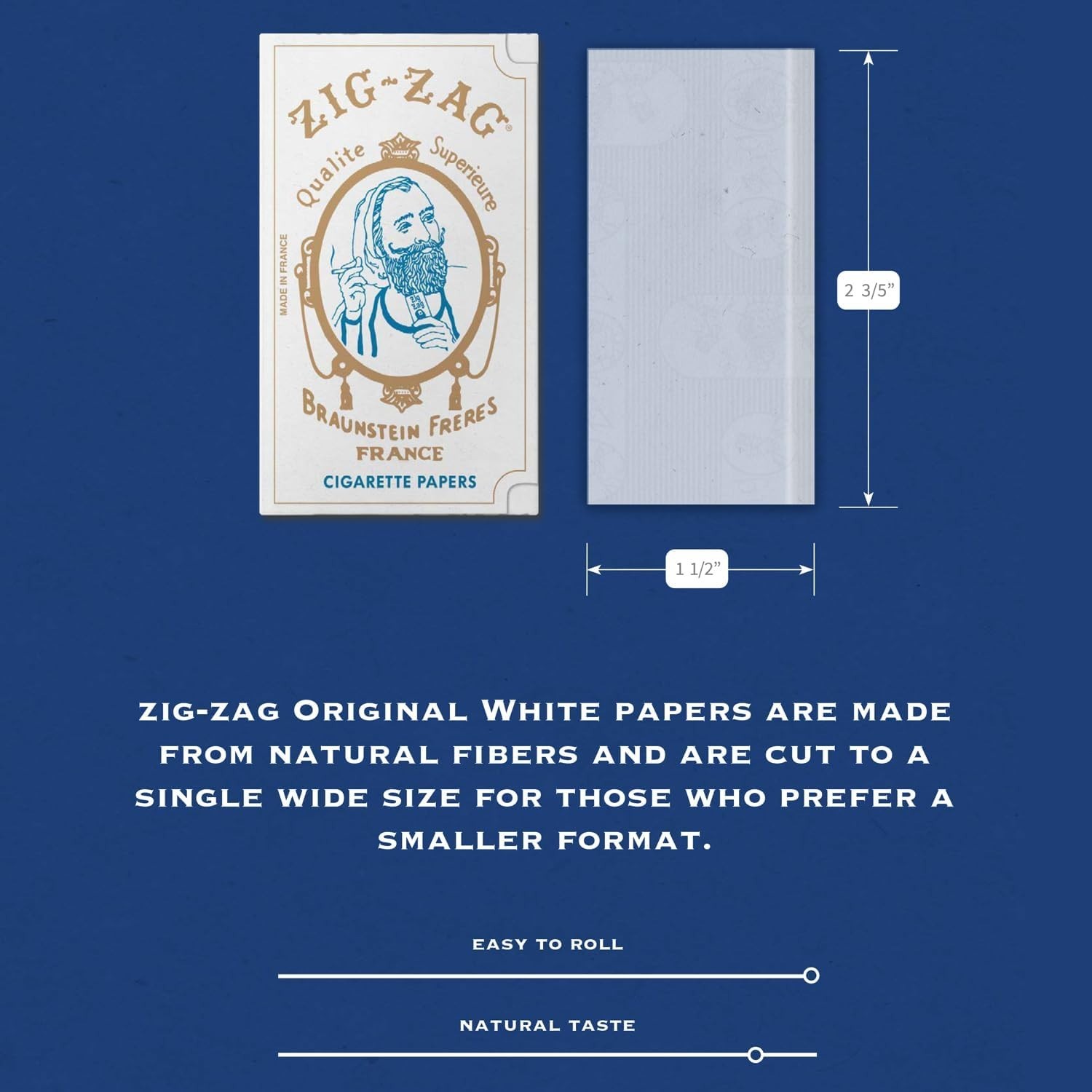 ZIG ZAG Rolling Papers – Original White 70 mm Paper – 32 Count Pack of 6