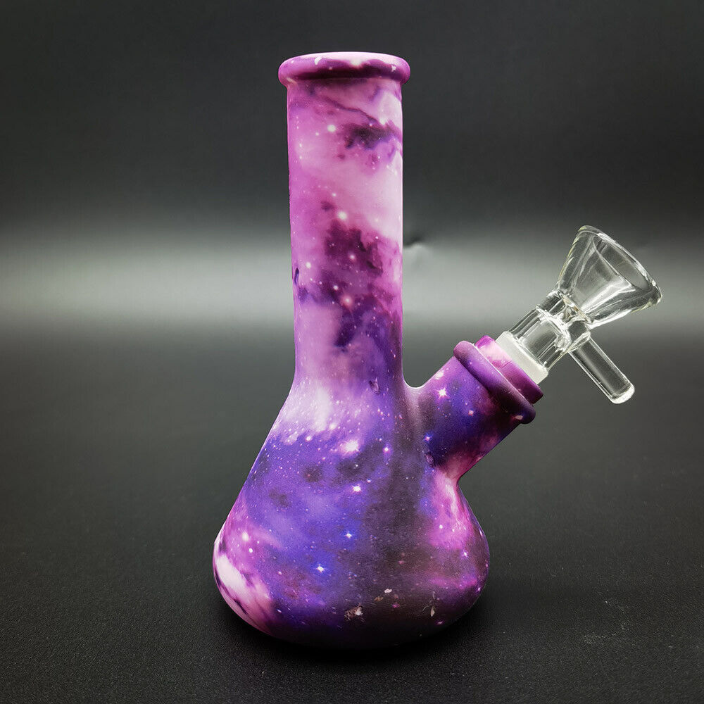 Silicone Hookah 5inch Smoking Water Pipe Bong Bubbler Shisha w/ 14mm Glass Bowl