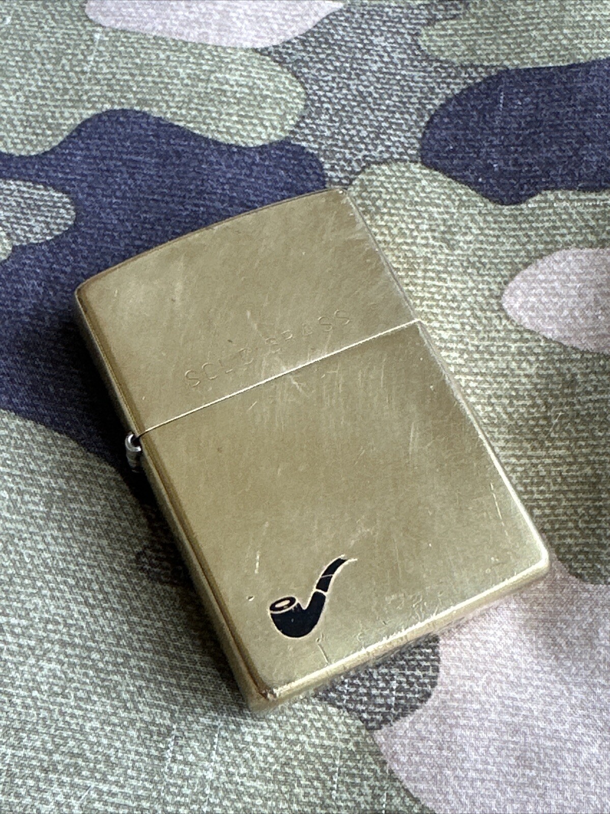 2000 Vintage Zippo Pipe Lighter – Brushed Solid Brass With Pipe Logo