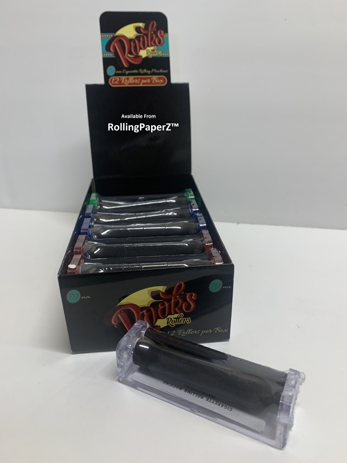 ROOK’S 79MM 1 1/4 1 1/2 SIZE ROLLING MACHINE ROLLERS FOR ROOKIES w/ INSTRUCTIONS