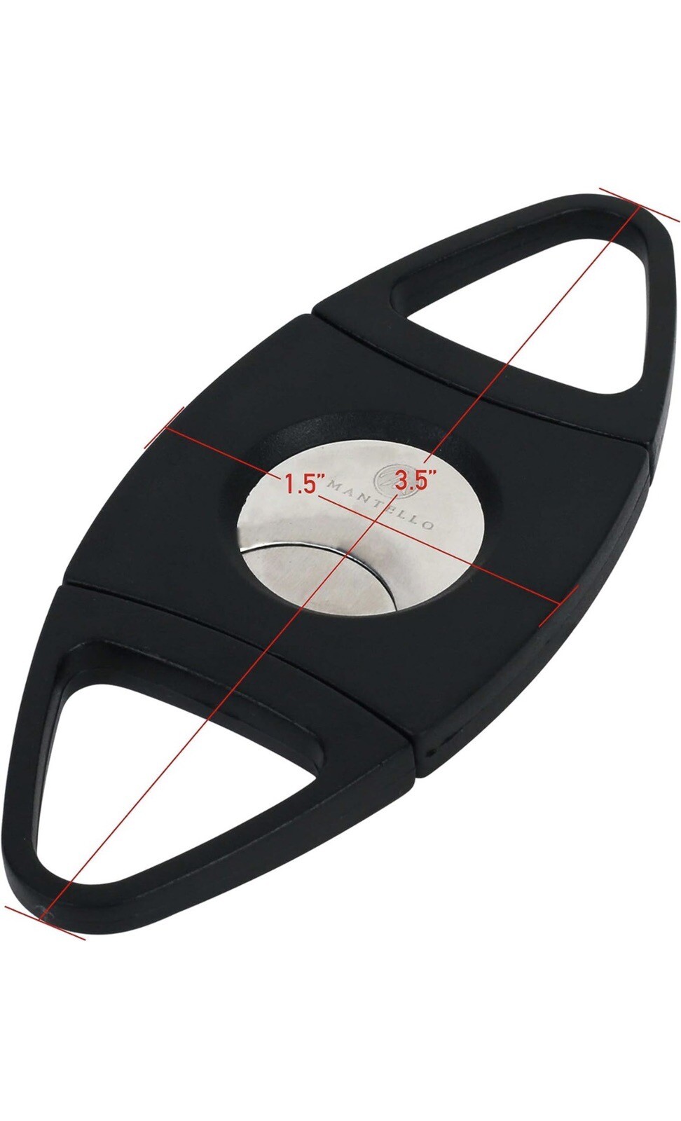 Mantello Black Plastic Guillotine Cigar Cutter – Cuts Up To 52-Ring, Brand New