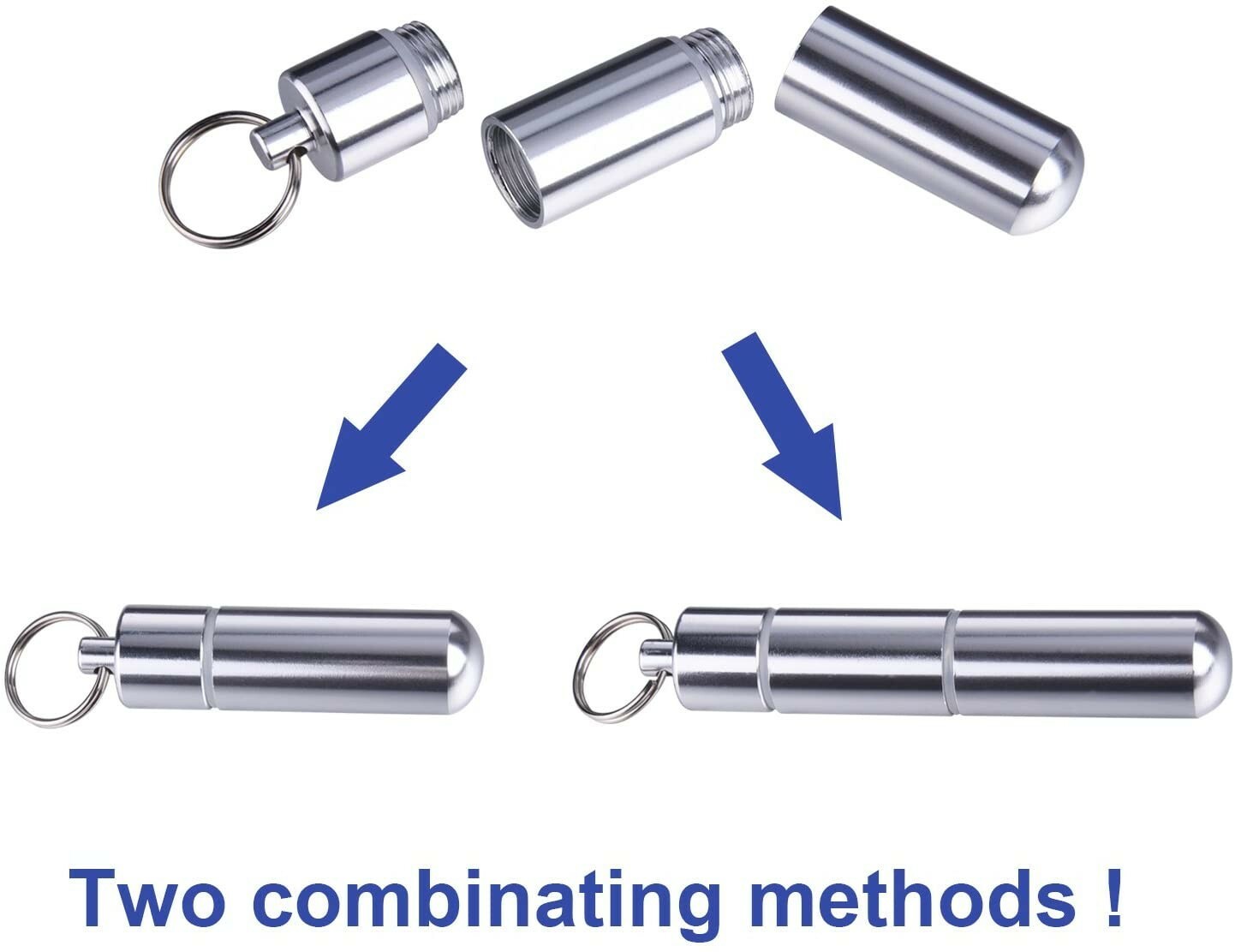 Aluminum Toothpick Holder Portable Toothpick Case Keychain Waterproof Pill Box
