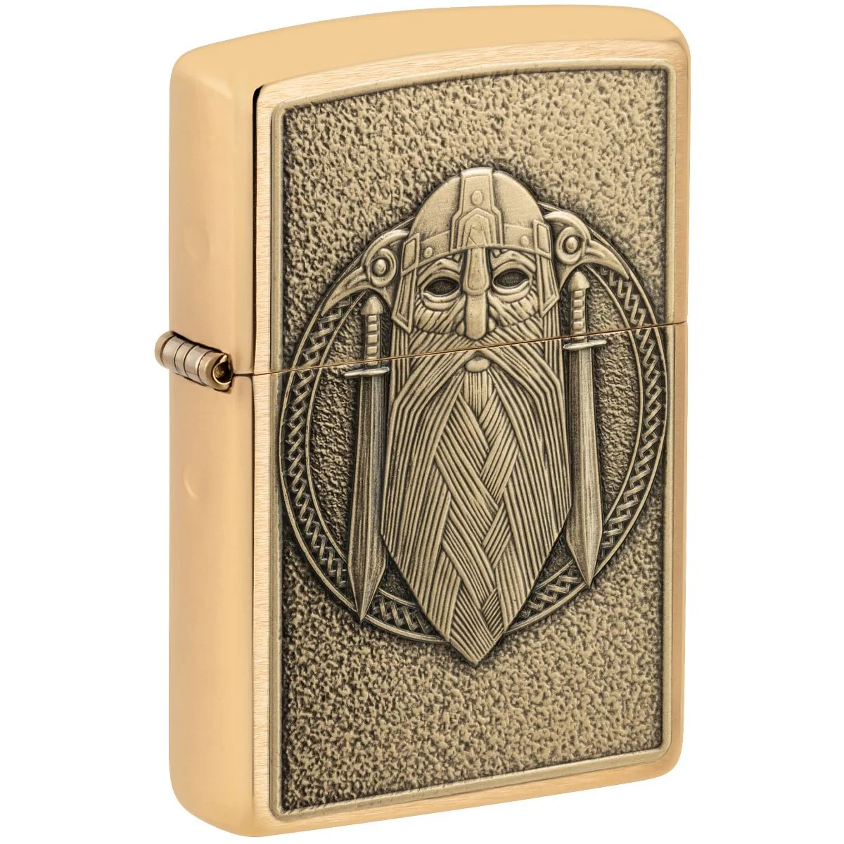 ODIN EMBLEM Brass on Brushed Brass MYTHOLOGY 46856 MINT 2025 ZIPPO Lighter NEW