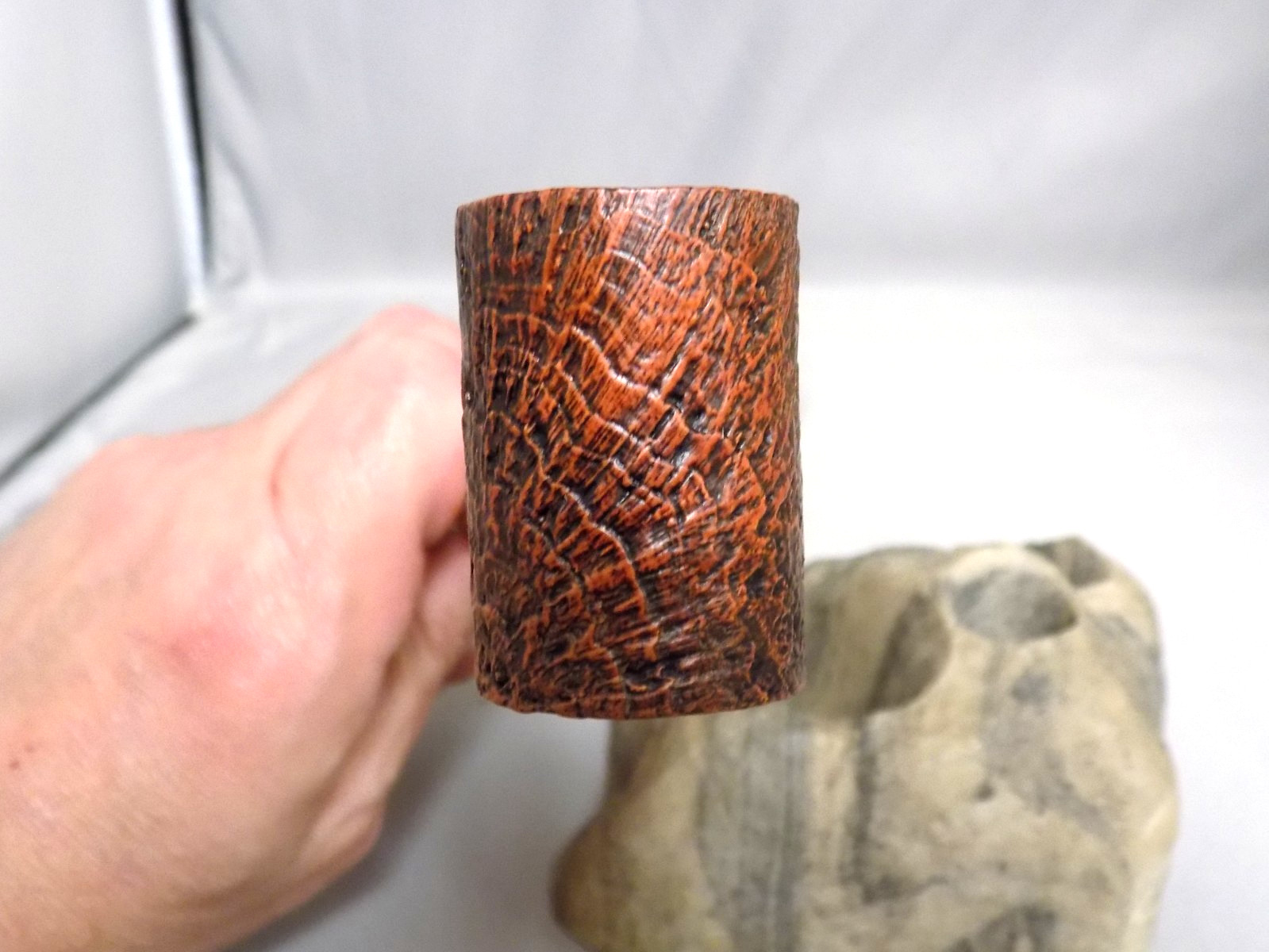 ALDO VELANI 7″ BROWN BLAST ENGLISH POKER BRIAR PIPE ACRYLIC STEM NEW UNSMOKED