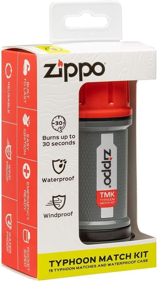 Zippo Typhoon Match Kit 15 Windproof Waterproof Match Sticks & 3 Strike Pads