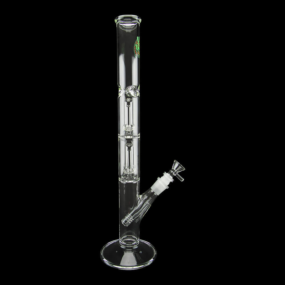 16” Double Showerhead Perc Straight Tube Water Pipe