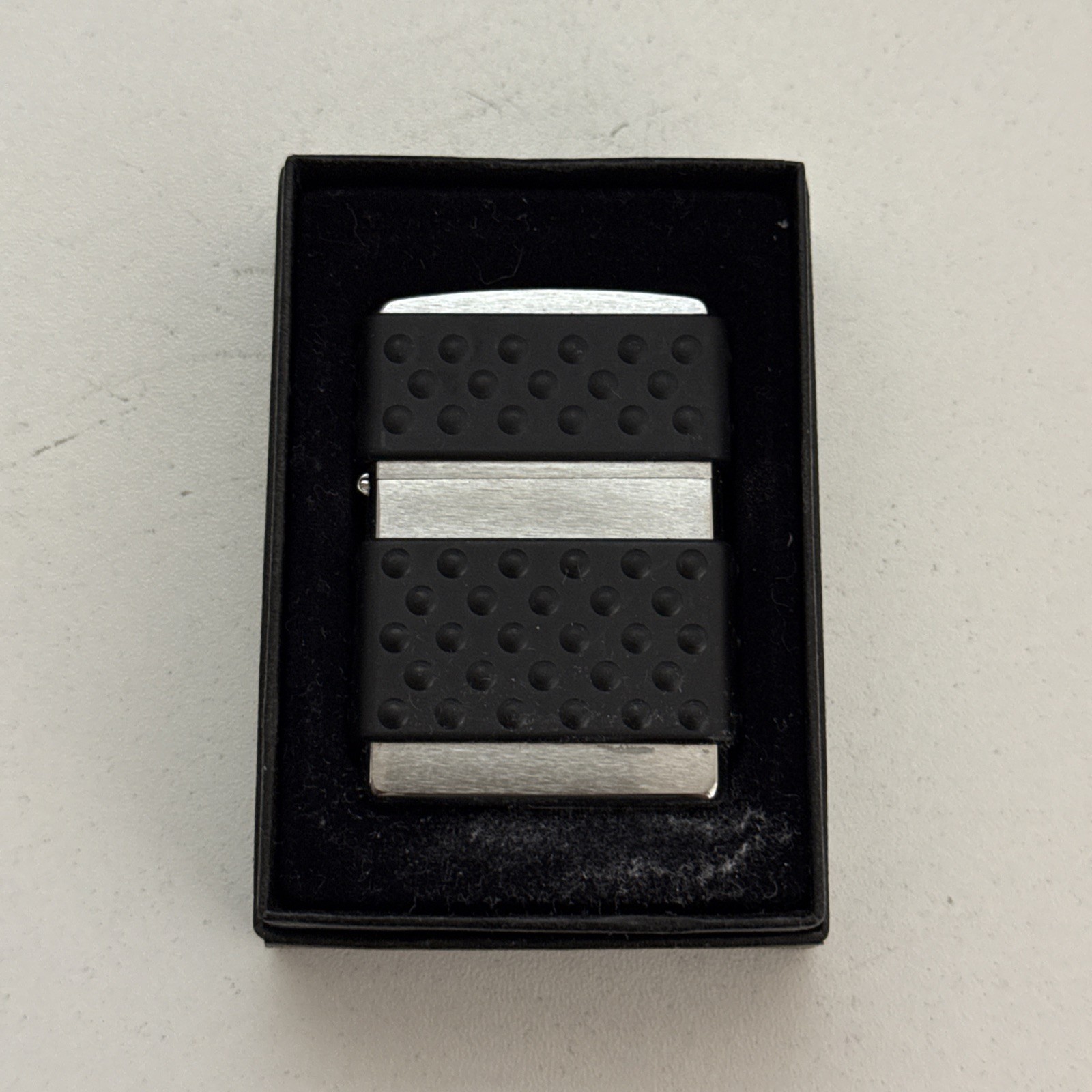Zippo Lighter Brush Chrome Black Zip Guard 2018 Windproof
