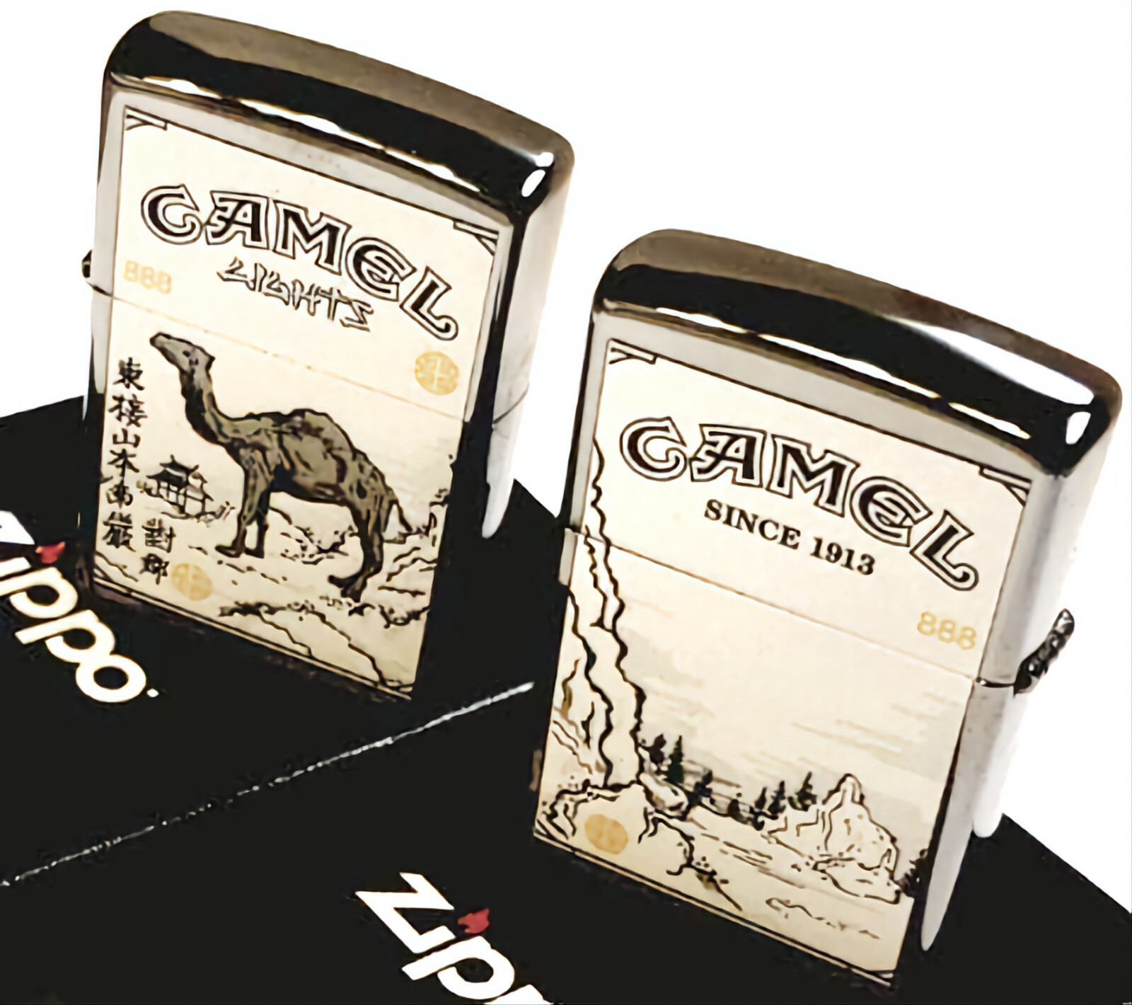 Zippo Camel Lights Aisa Gold CZ 1006 LIMITED EDITION ONLY 50 MADE BLACK ICE CASE