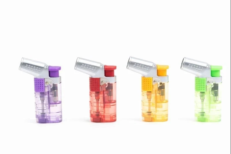 RUI MEI LIG Triple Torch Lighter Transparent Side Refillable Jet Flame 4 Pack