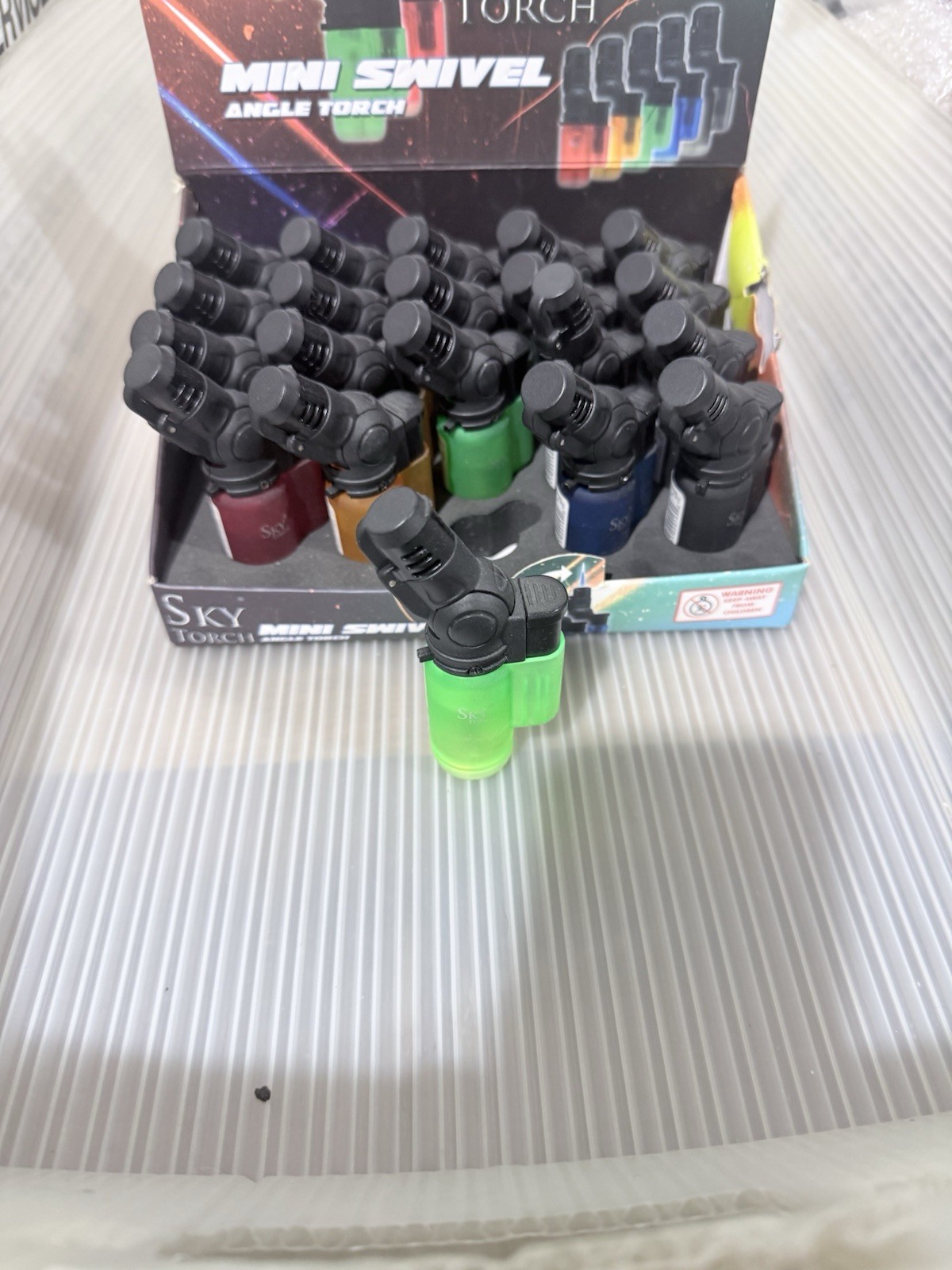 Sky Mini Angled Butane Lighters Various Colors Lot Of 3 Lighters