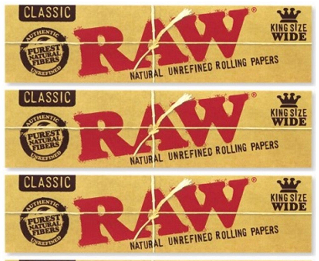3x Raw Classic King Size Rolling Papers WIDE *NEW* 3Pks *Discounts* USA SHIPPED