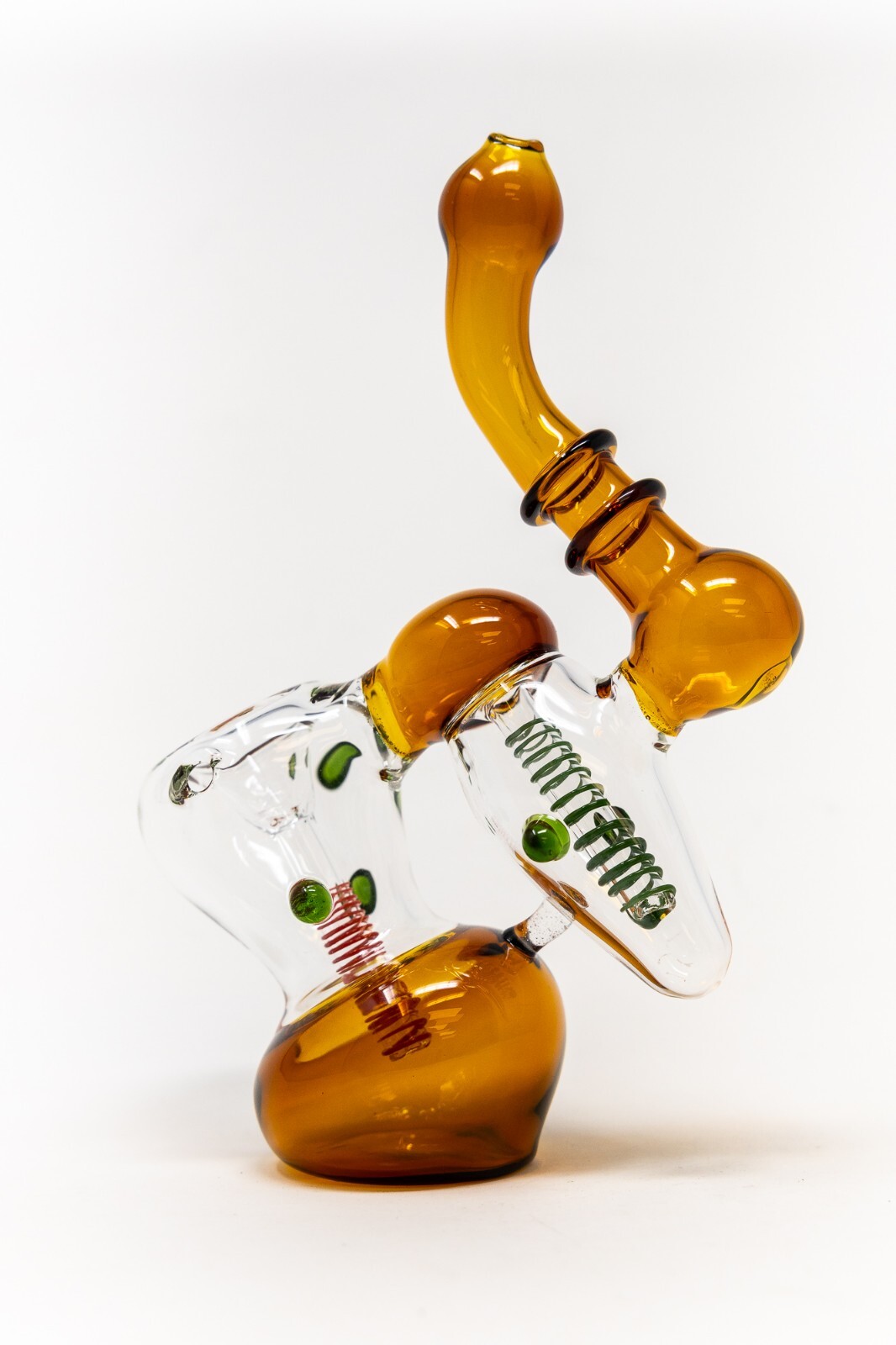 Hookah Water Pipe 7″ Dark Amber Double Chamber Tobacco Bubbler Bong – Fast Ship