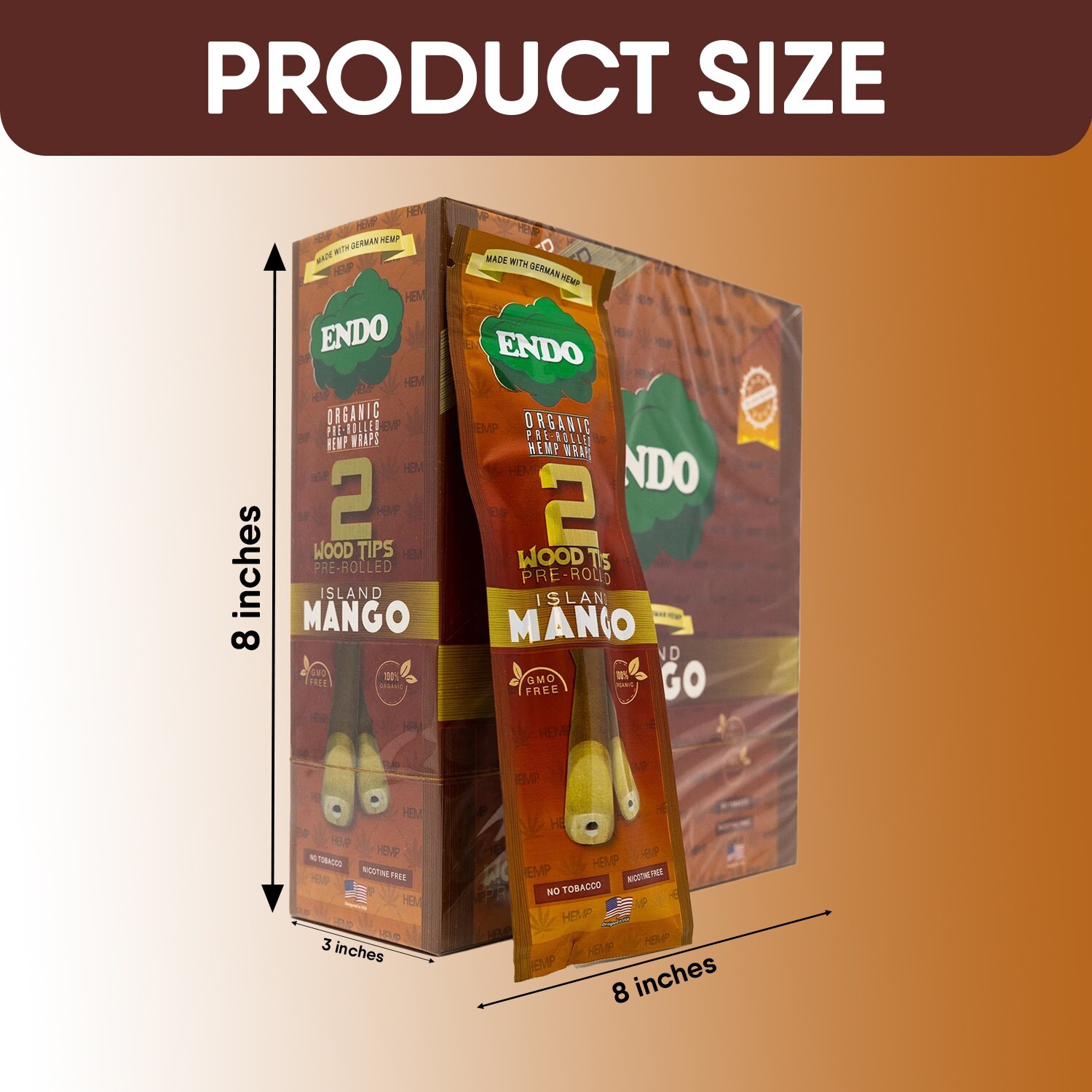 Endo Organic Wraps – Island Mango Flavor – Tobacco & Nicotine Free