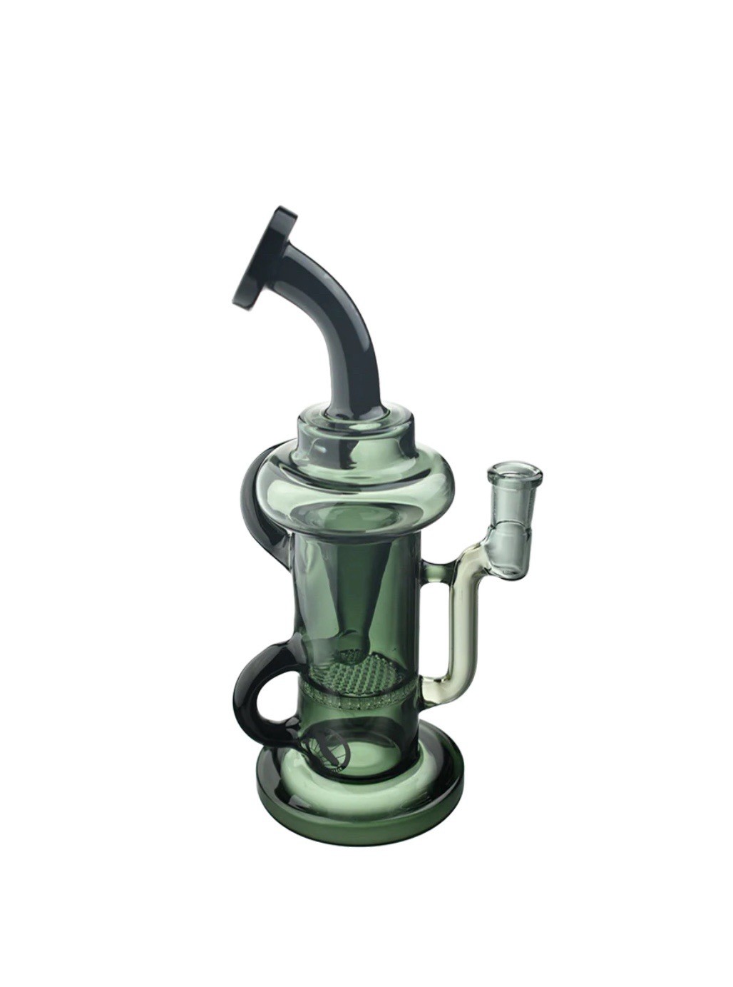 MAV GLASS Sonoma Water Pipe, BUBBLER, RECYCLER, USA MADE, SMOKE W/BLACK ACCENTS