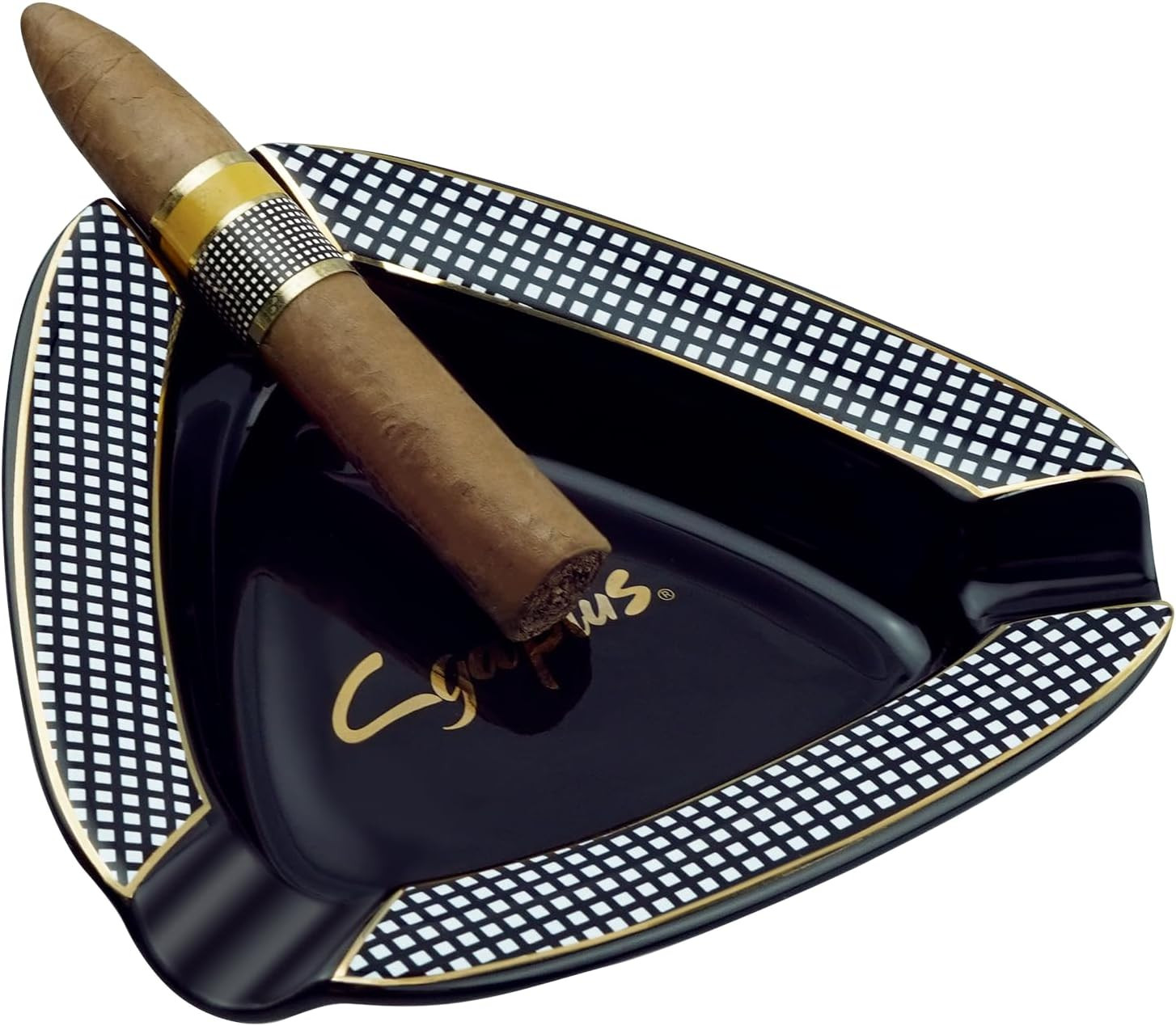 Cigar Ashtray Triangle- Large Rest Outdoor Cigars Ash Tray for Patio/Outside/Ind