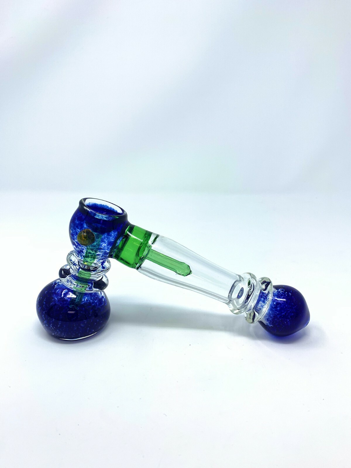 Hookah Water Pipe 7″ Blue/Green Tobacco Hammer Bubbler Bong w/ Percolator