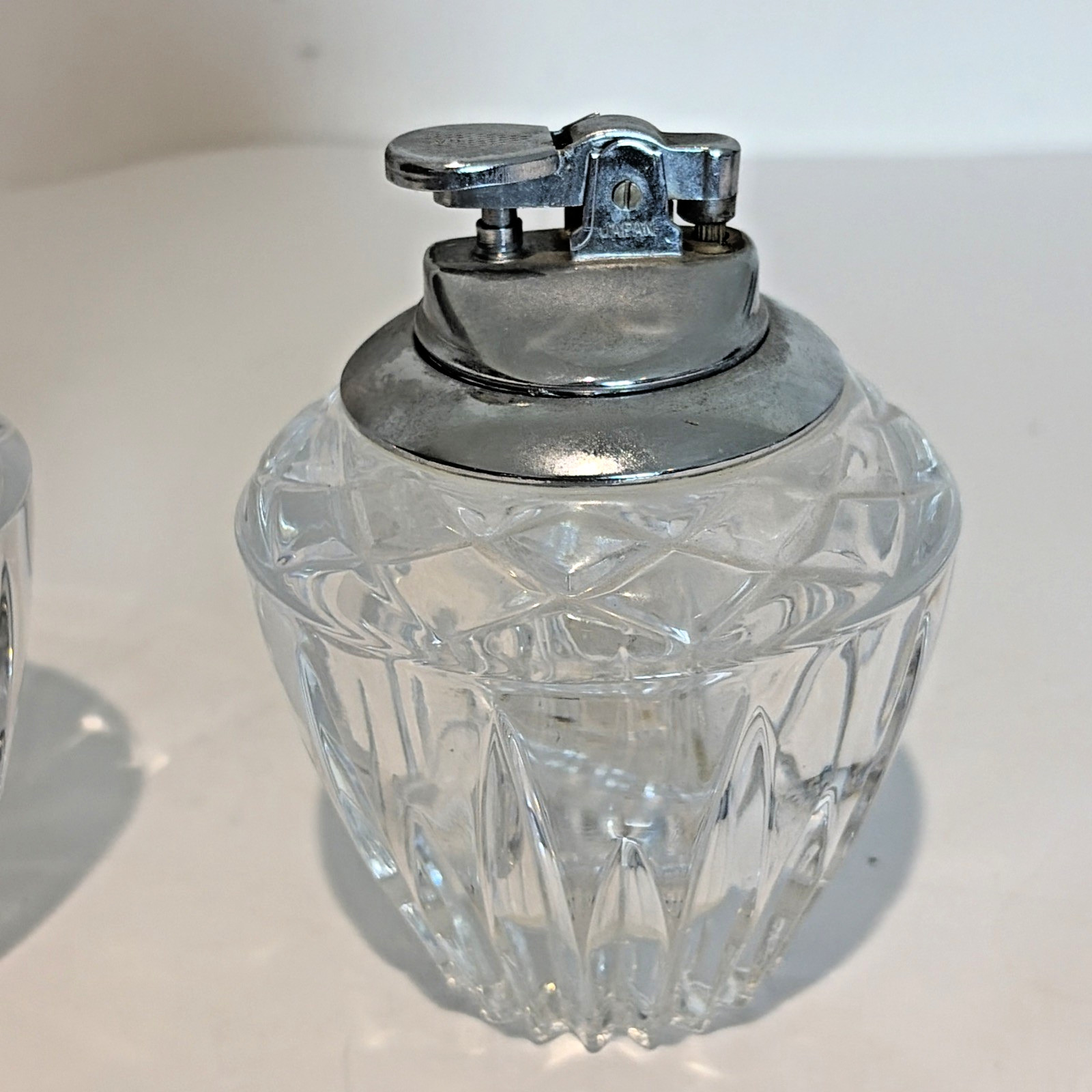 Princess House Highlights Lead Crystal Smoking Set Cigarette Lighter & Holder