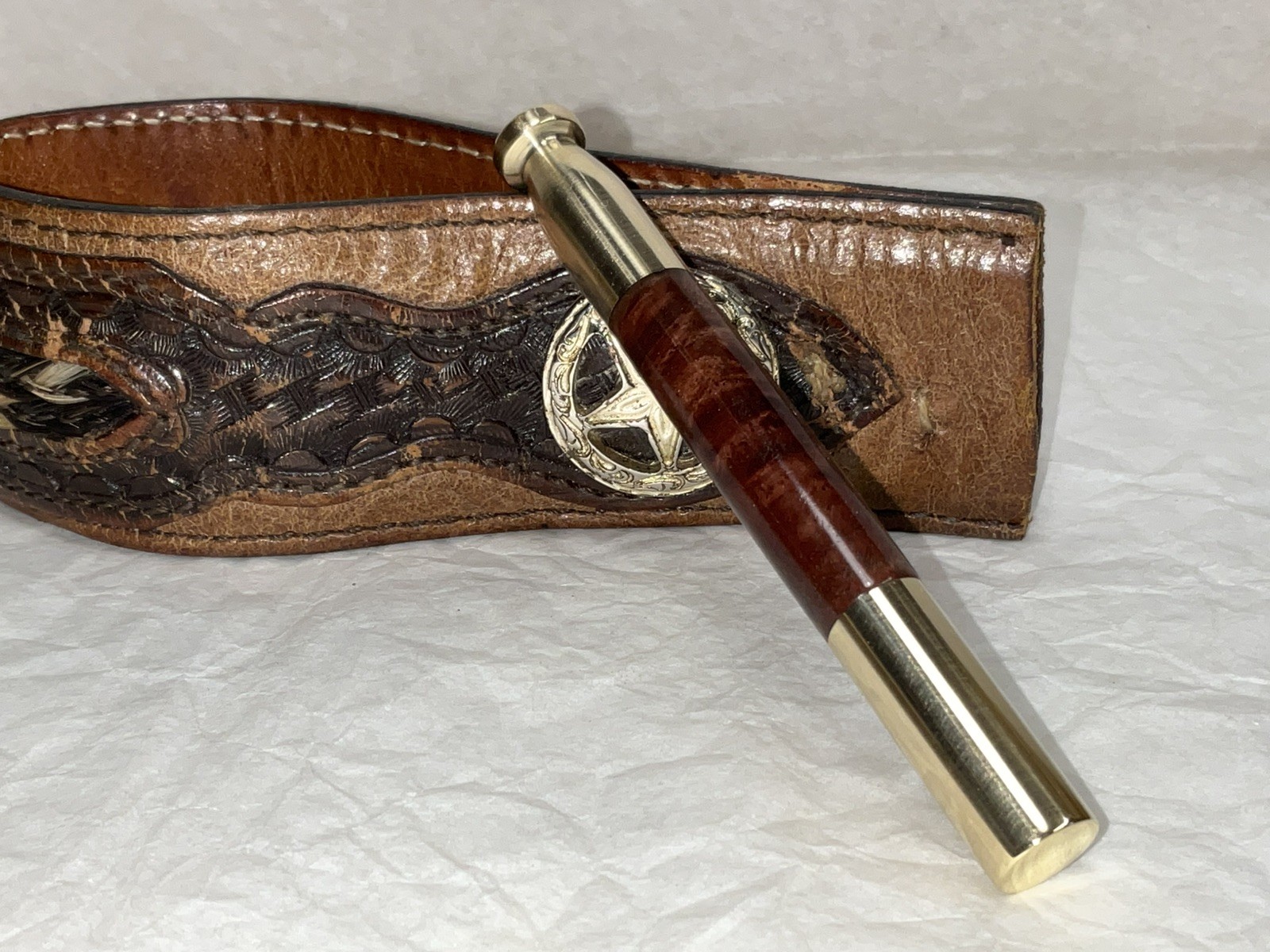 Tobacco Pipe Tamper And Pick Tool,, Bayur Burl From Southeast Asia And Brass!!!