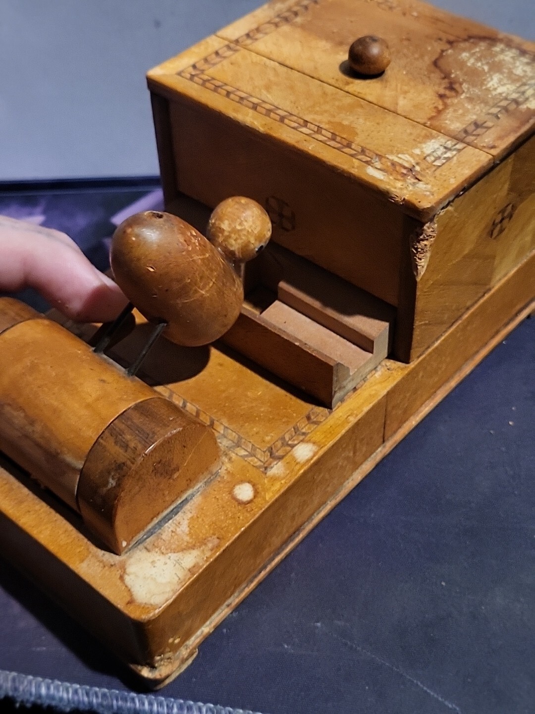 Antique Cigarette Dispenser Bobbing Duck Retriever All Wood