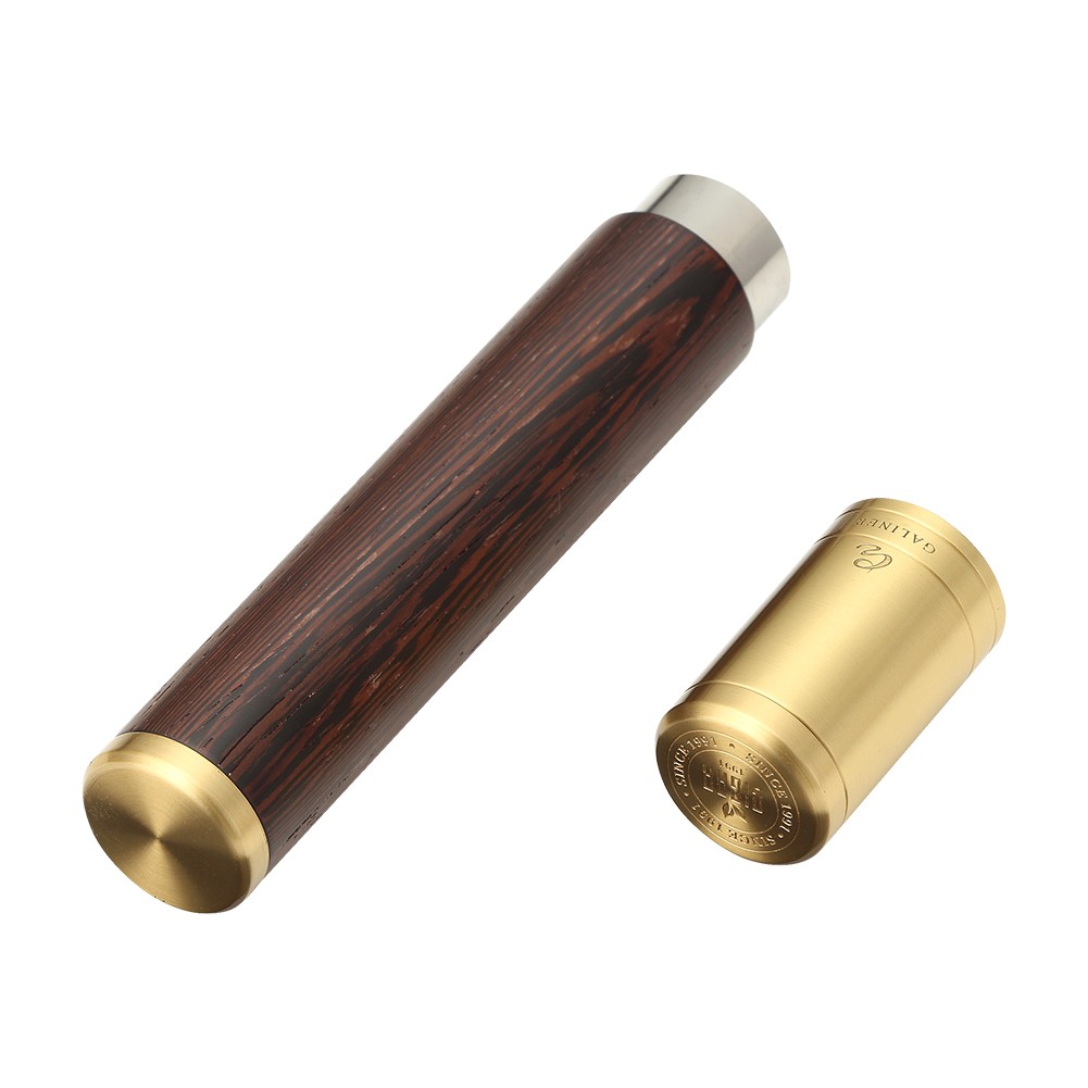 Galiner Cigar Tube Stainless Steel Portable Travel Cigar Case Wood Cigars Holder