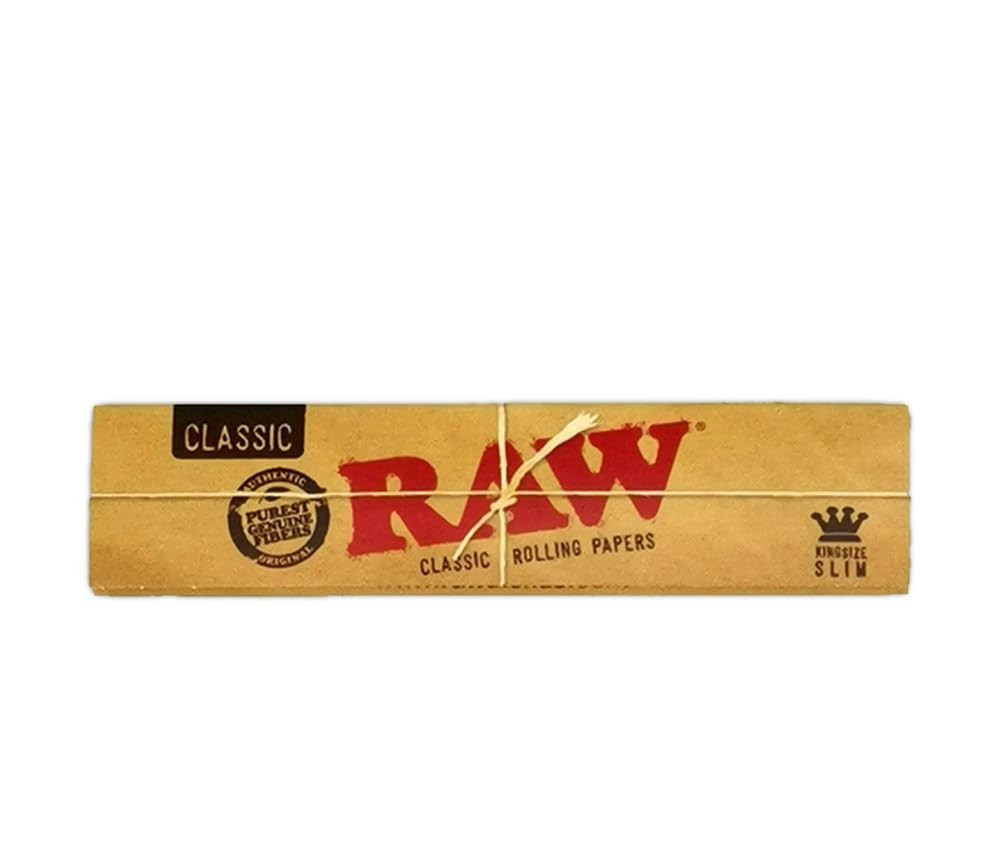 20 Packs Raw Classic King Size Slim Natural Unrefined Rolling Papers