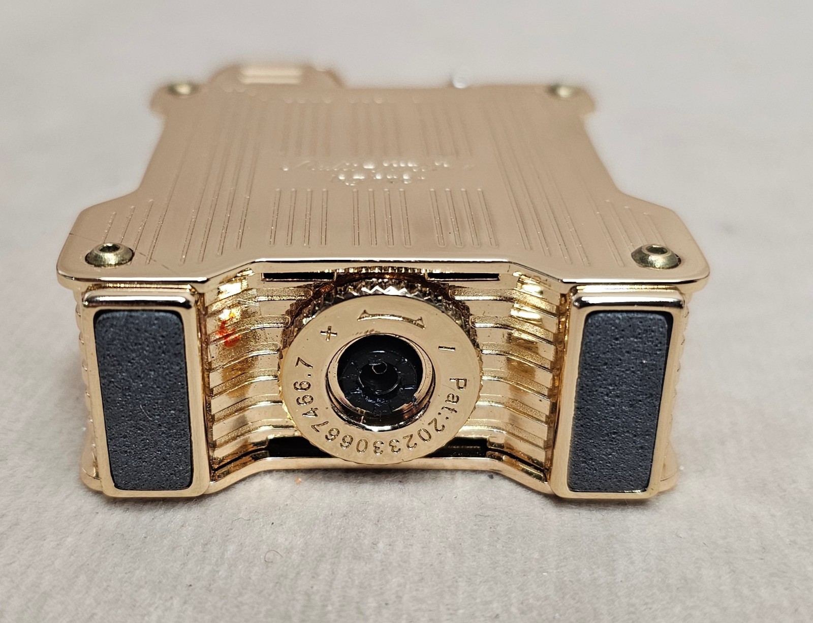 NEW RARE Gold Tone Cigarloong Dual Torch Antique Style Table Lighter w/Box Metal