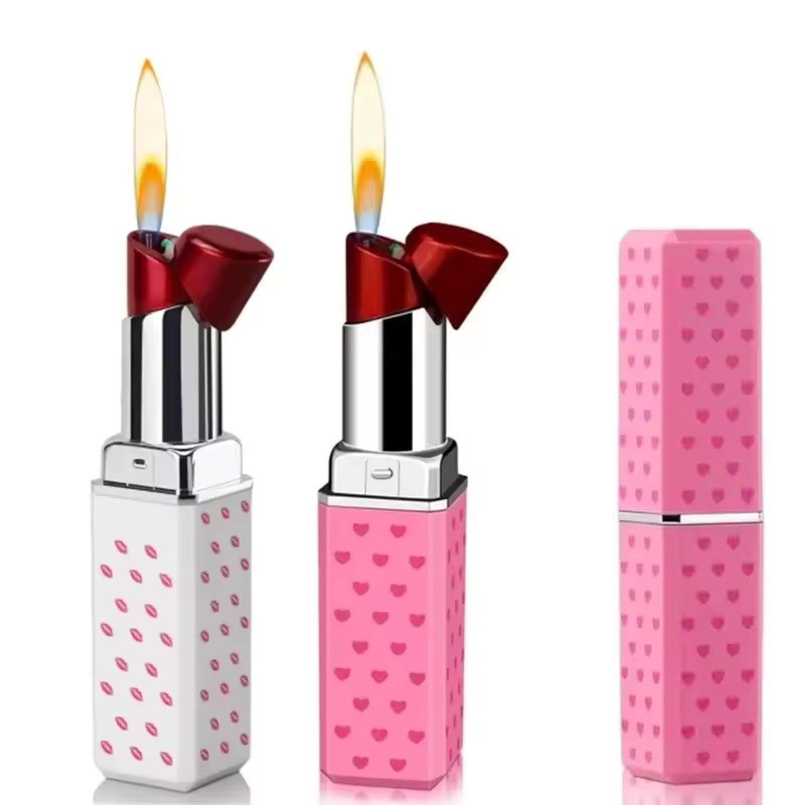 Outdoor Mini Cute Lipstick Inflatable Lighter Windproof Portable Lighter.