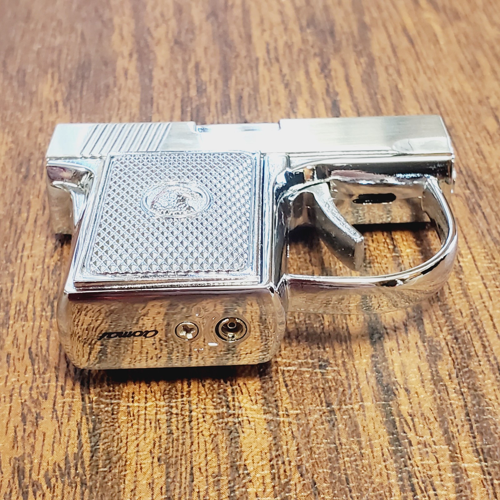 Pocket Pistol Shaped Gun Lighter FIRE – Silver Color Metal, Mini Zip Gun -Butane