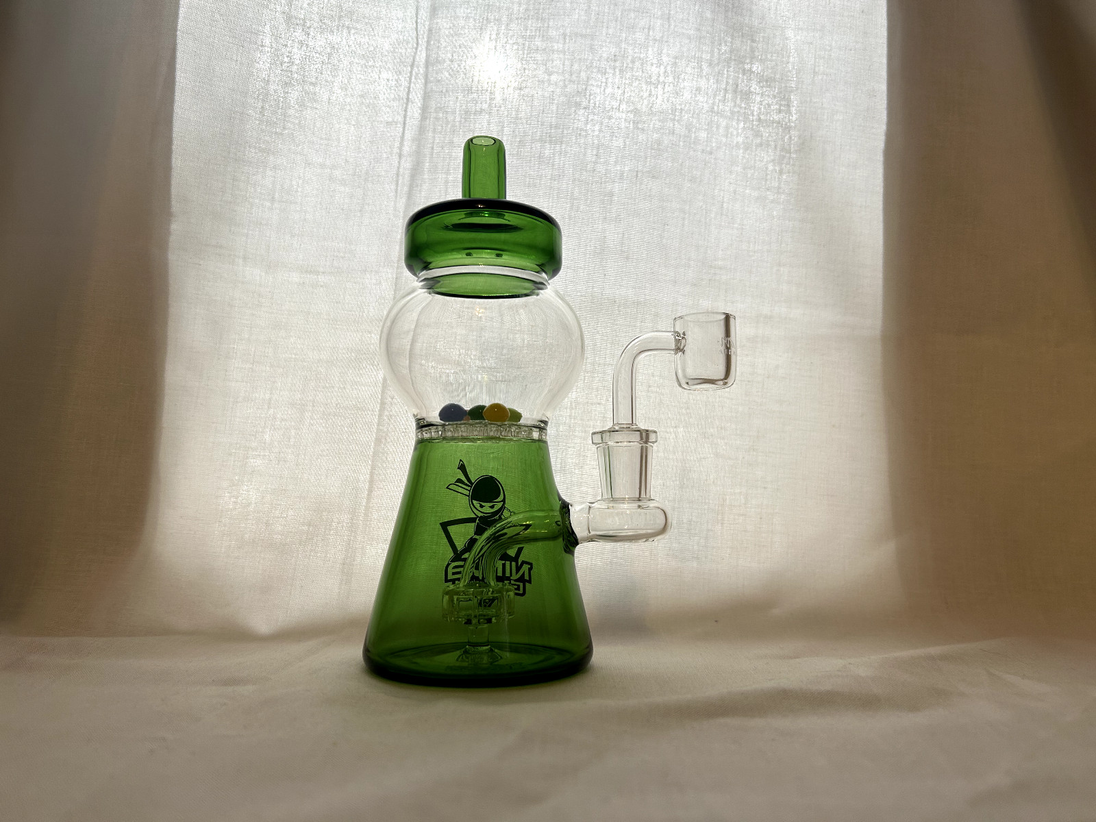 Green Gumball Machine w/ Honeycomb to Showerhead Perc Hookah Water Pipe