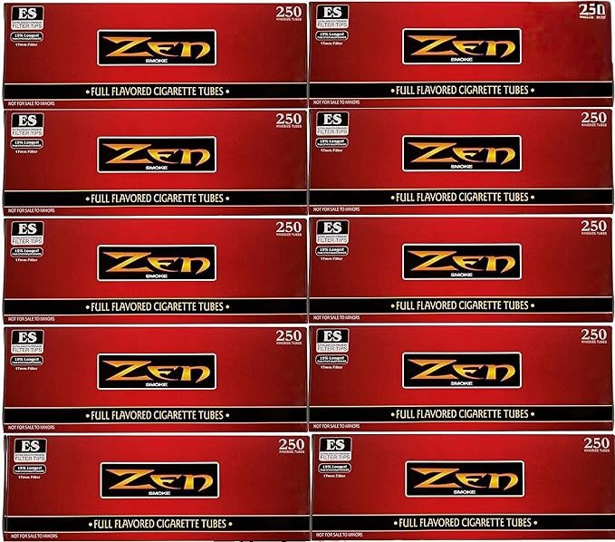 Zen King Size Full Flavor Cigarette Tubes 2500 Count (10 Boxes of 250)