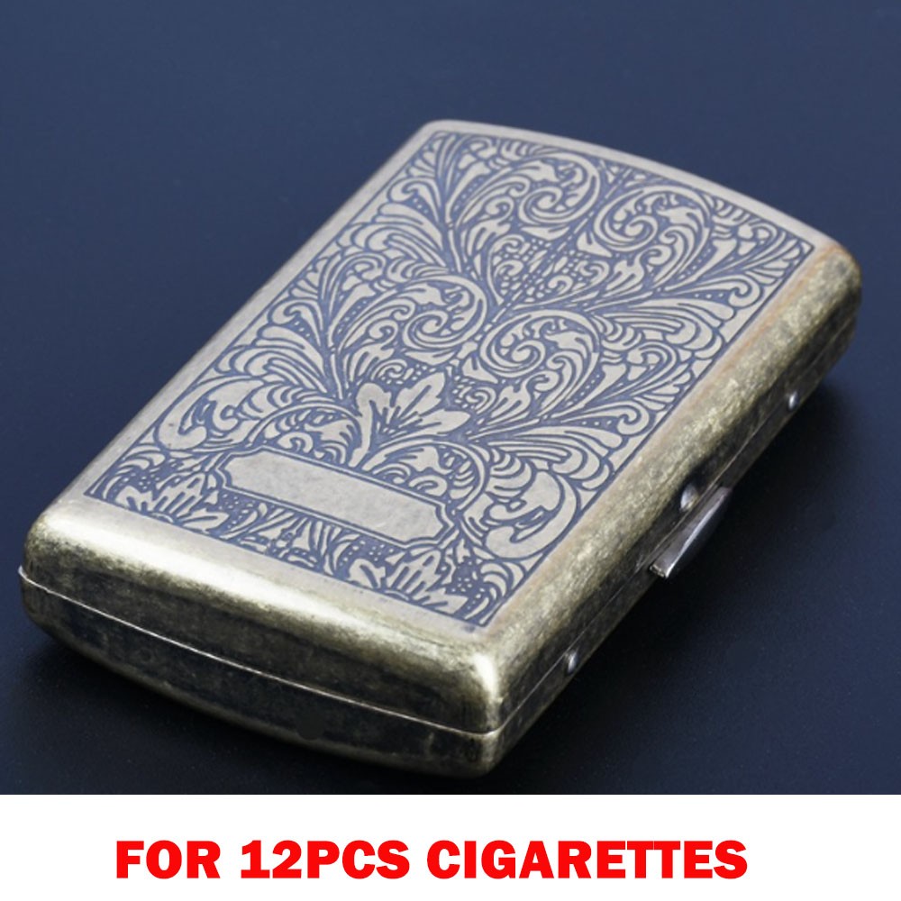 Vintage Floral Pattern Cigarette Case Portable Holder Box For King Size 12 US