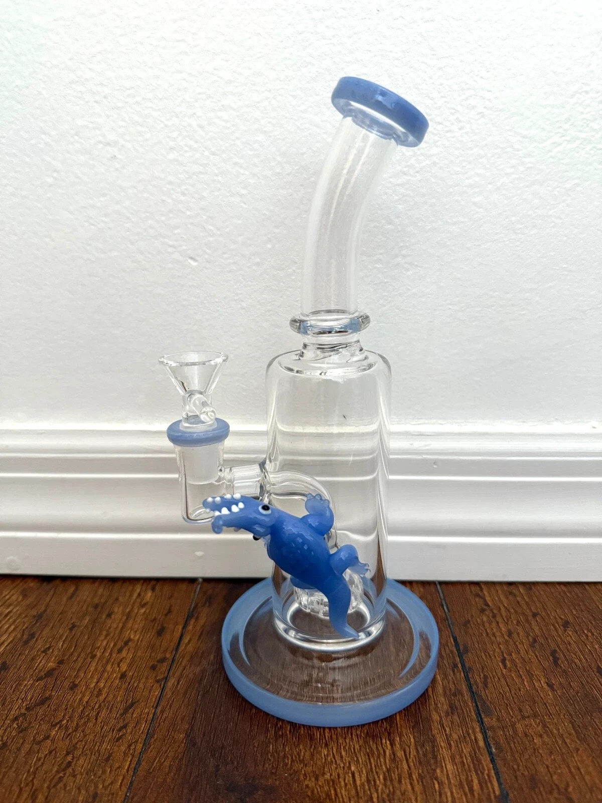 10” Premium Glass Water Pipe Showerhead Perc Aligator Gator Blue 14mm