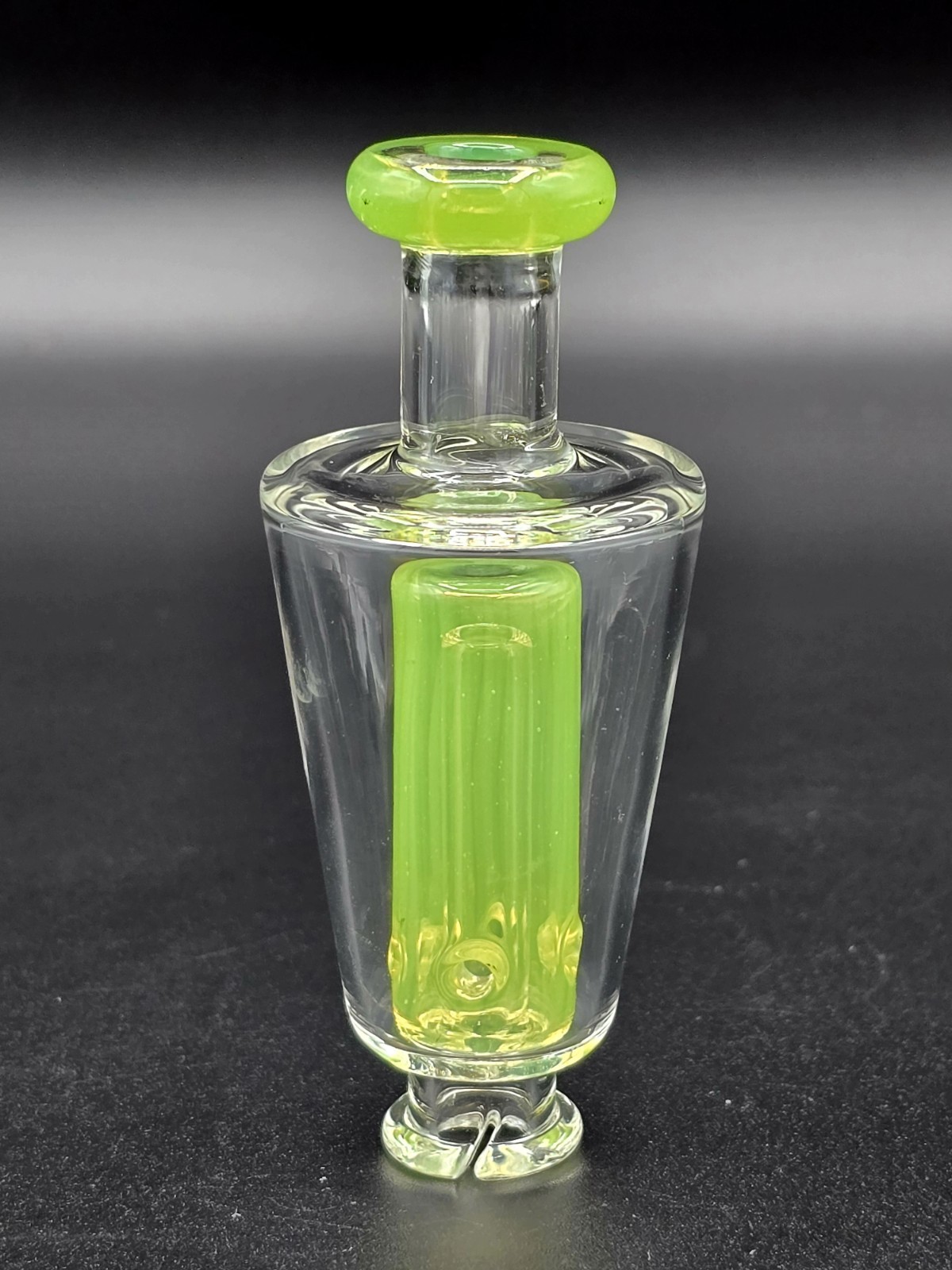 Roots Glass Wet Top, 4 Hole Borosilicate Green 3.25″ Roots Glass
