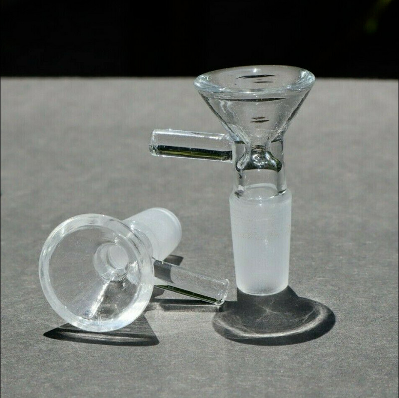 2X 18mm Male Glass Bowl Handle Piece Replacement for Water Filter Bongs