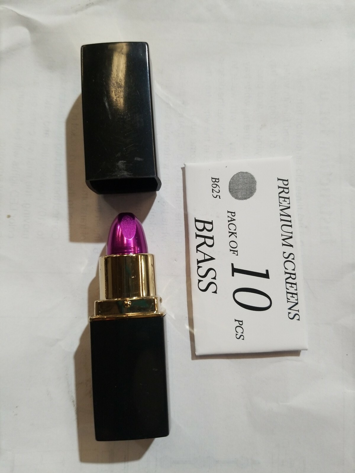 Lipstick pipe from american pipes with 10 brass screens