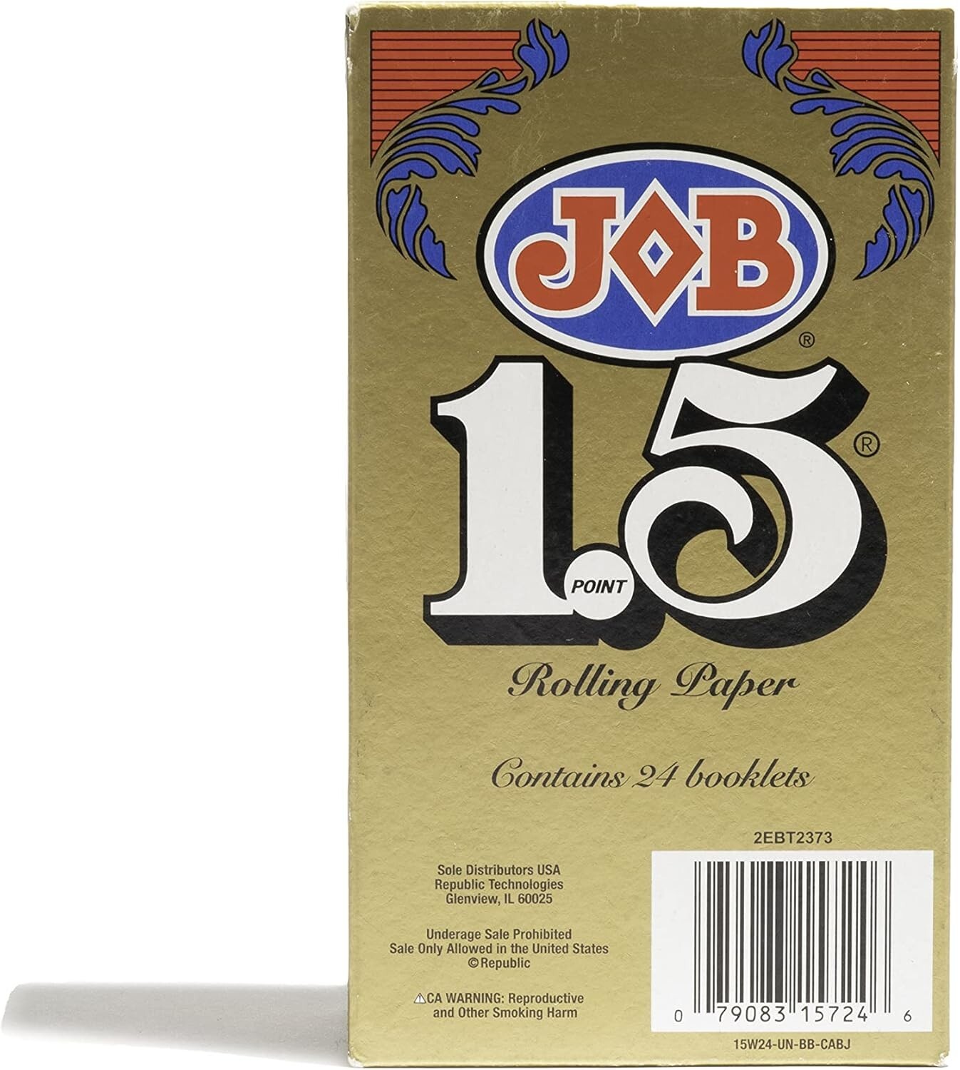 Full Box JOB Gold 1 1/2 1.5 Rolling Papers 24 Booklet (24 Paper Each)