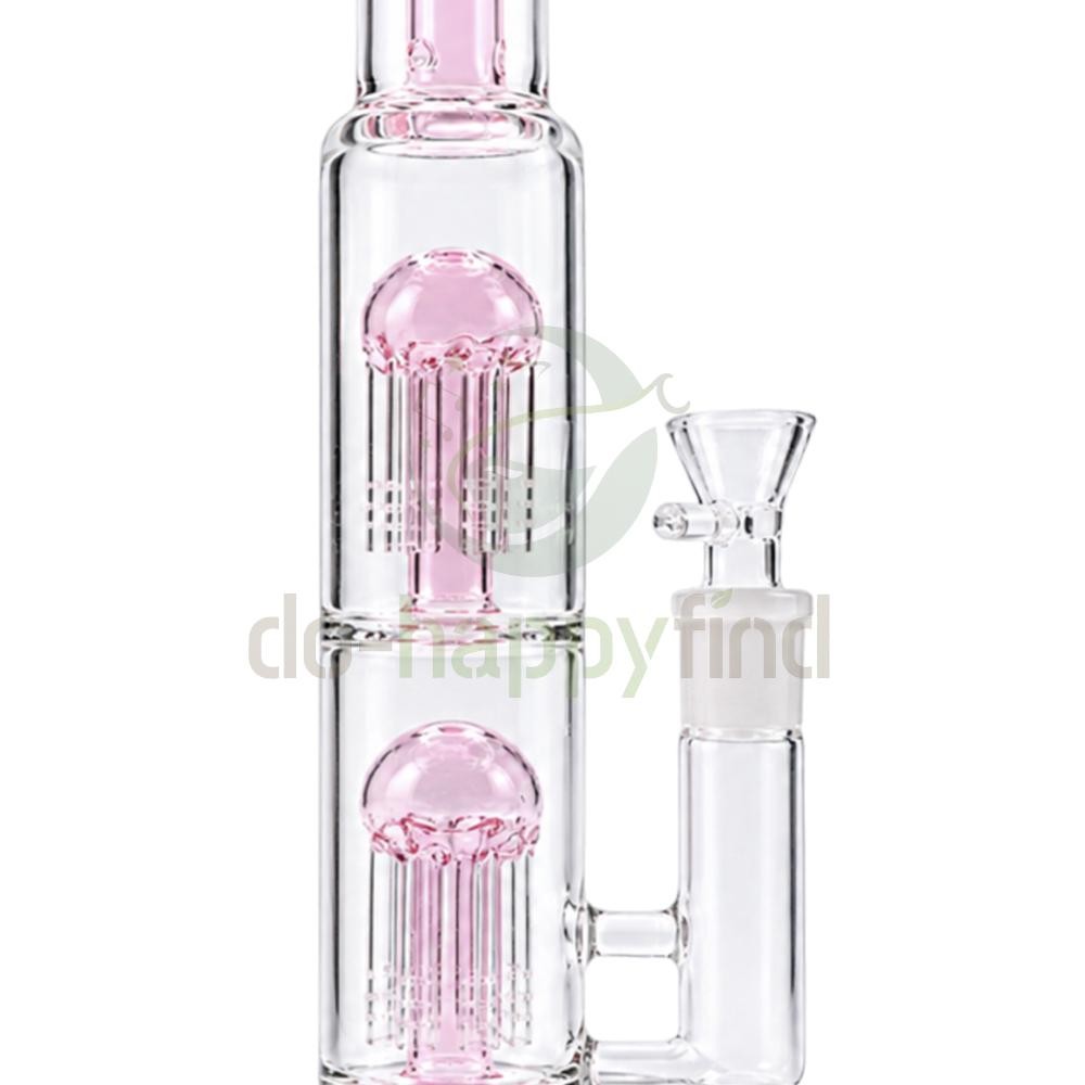 16” Perc Glass Bong Heavy Percolate Bongs Smoking Hookah Water Pipe 18mm Bowl