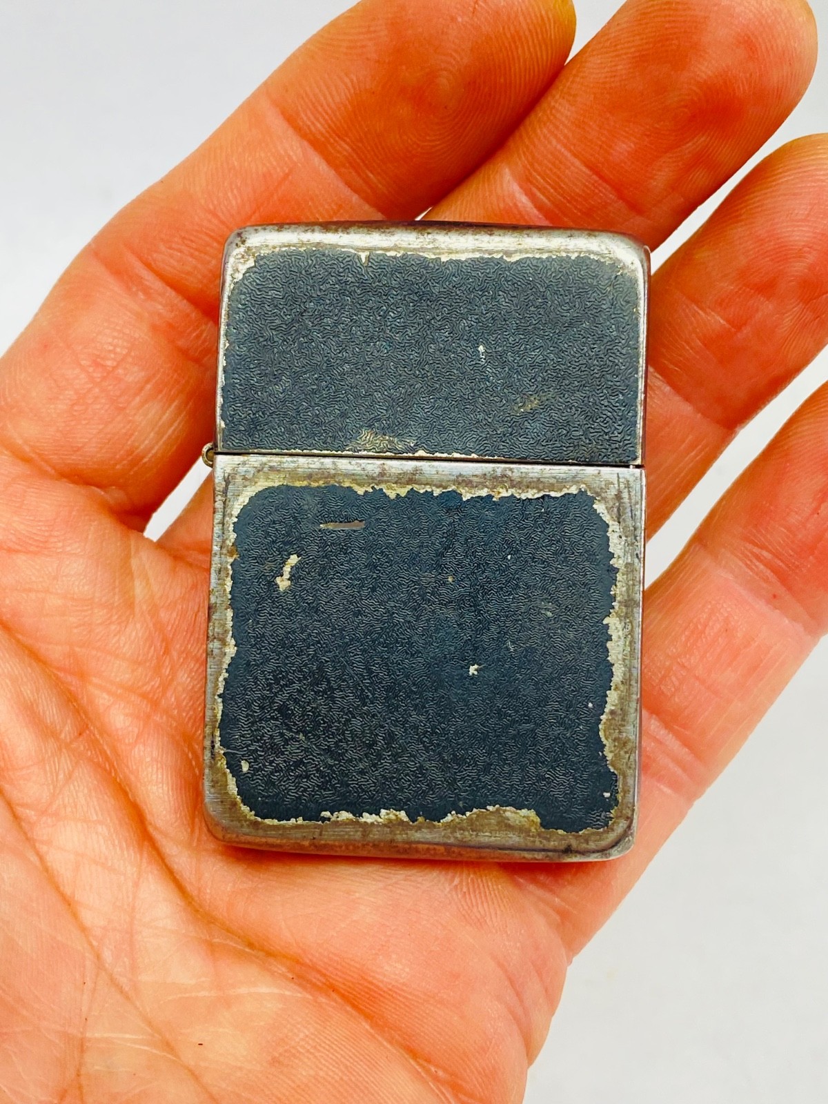 UNMARKED INSERT WWII Zippo Lighter Black Crackle 1942 4 Barrel Hinge 14 Hole