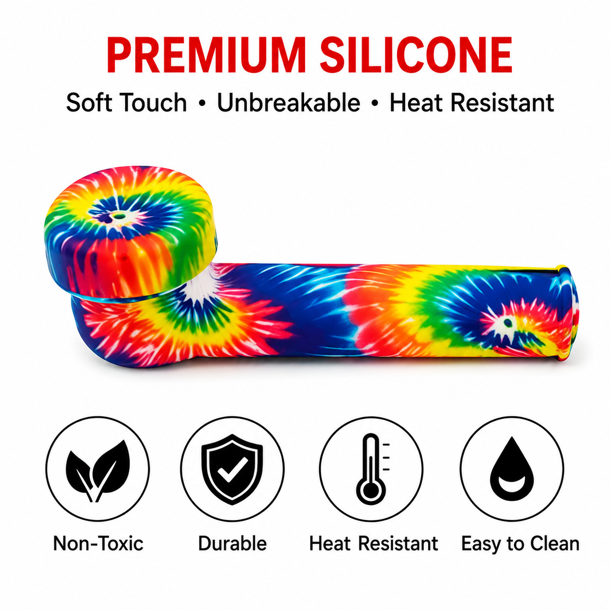 Lot of 5 3.5″ Silicone Smoking Hand Pipes with Metal Bowl & Cap Lid Pocket Pipe