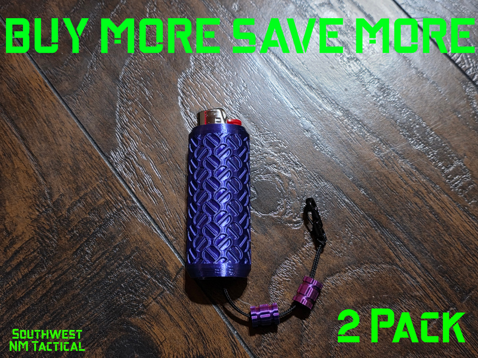 3d Printed Textured Bic Lighter Keychain Case Sleeve 2 Pack
