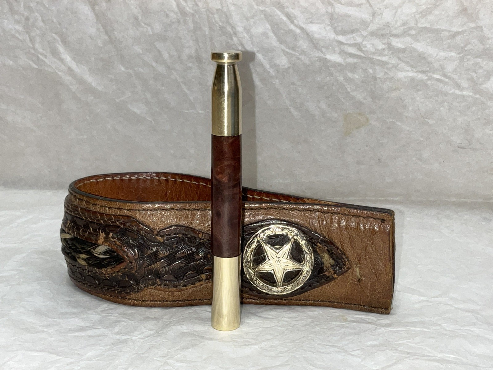 Tobacco Pipe Tamper And Pick Tool,, Bayur Burl From Southeast Asia And Brass!!!