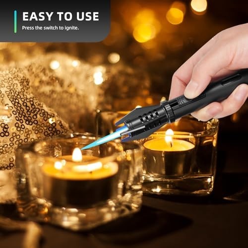 2 Pack Mini Torch Lighter – Refillable Butane Pocket Windproof Jet Flame for BBQ