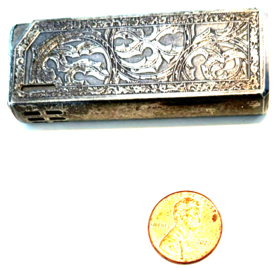 Vintage Colibri Floral Scrollwork Cigarette Lighter Japan, Untested