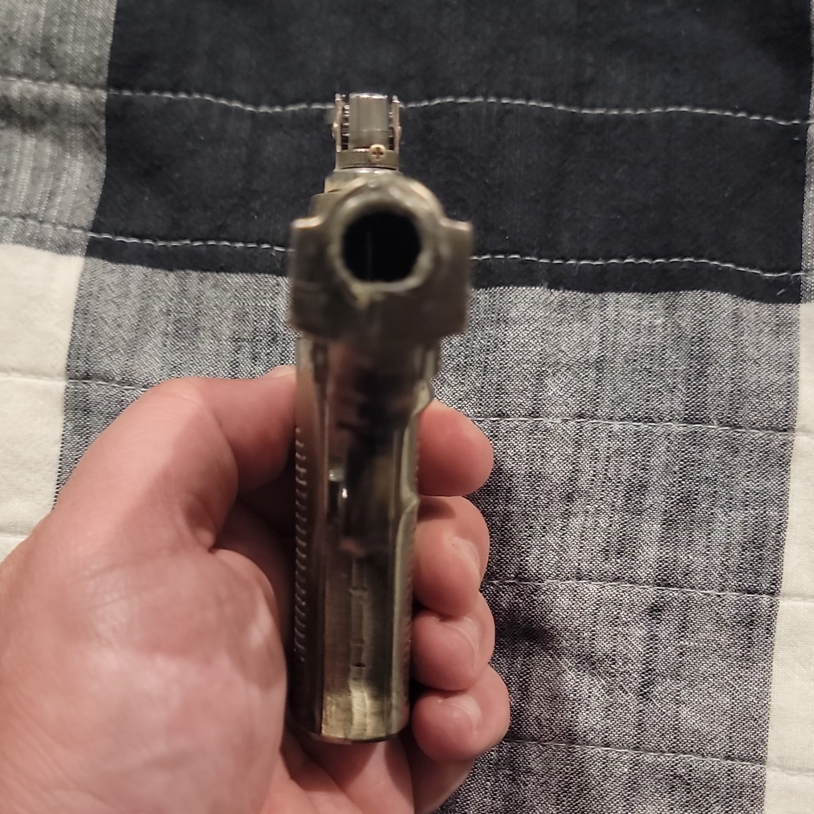 Gun-Shaped Collectible Metal Lighter, Pistol Style Gun Design