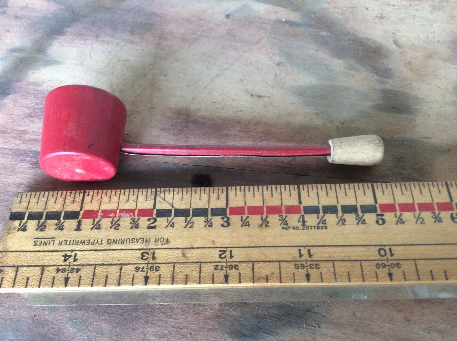 Red Homemade Pipe, Wood & Metal , Tinker tot Type Material
