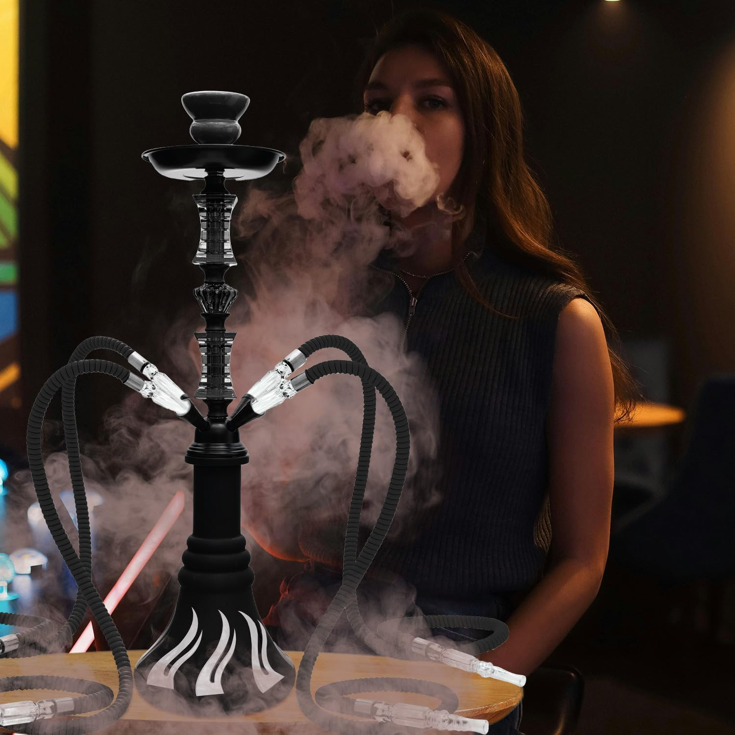 22″ Hookah Set with Everything,Premium Hookah Shisha Set,Up to 4 Persons Hookah