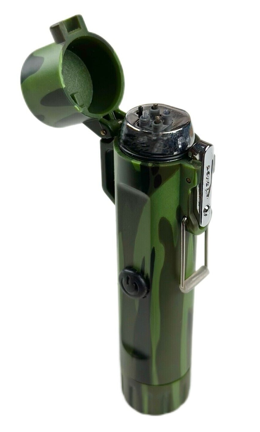 Dual Arc Plasma Electric Flameless USB Waterproof Lighter LED Flashlight Compass