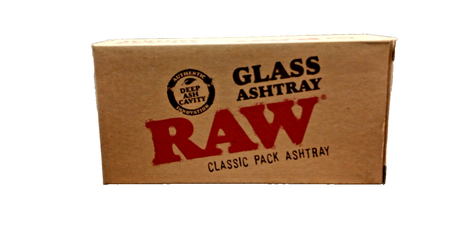 RAW Rolling Papers GLASS ASHTRAY Classic Pack Design FREE SHIPPING all USA!