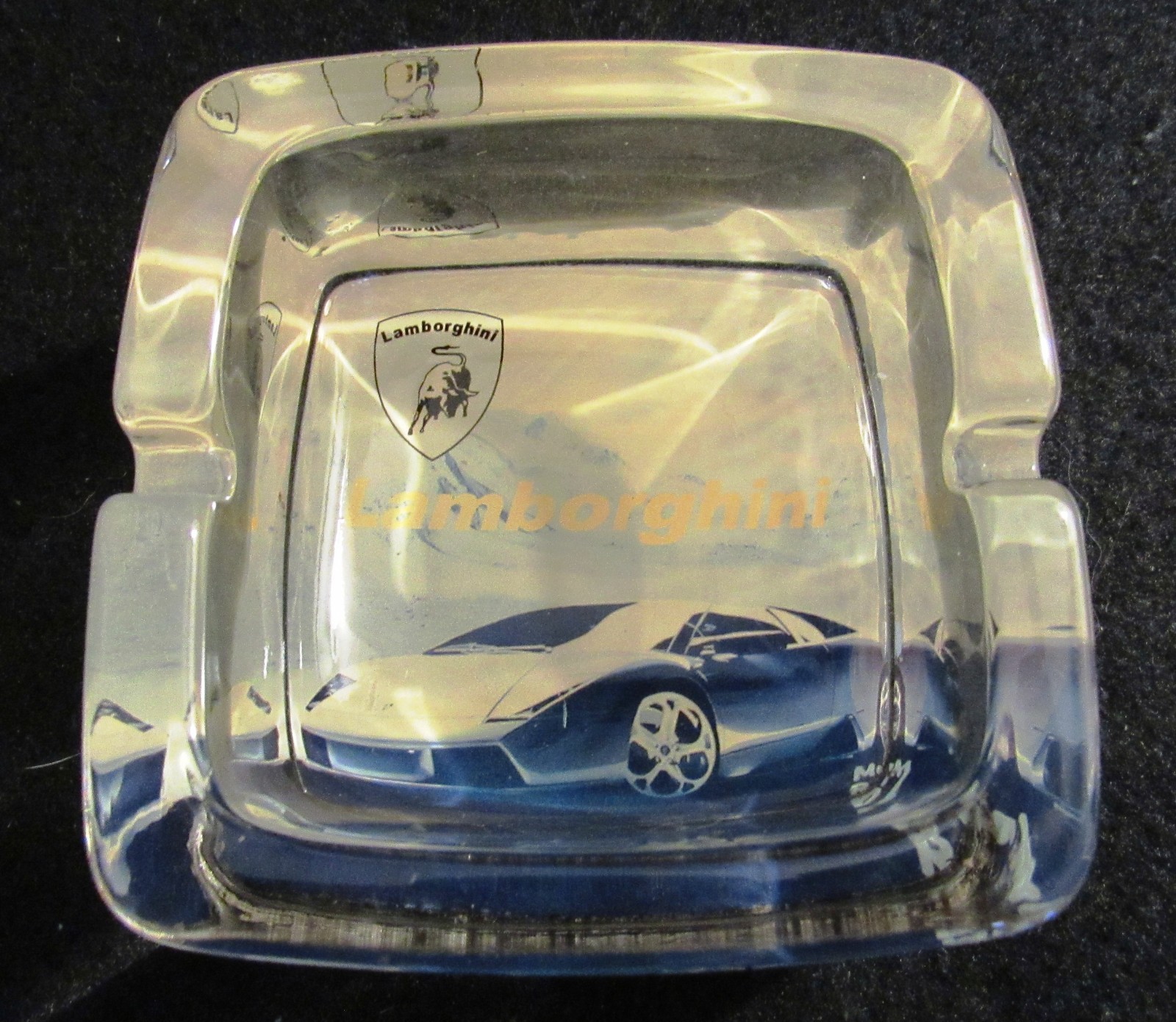 VINTAGE LAMBORGHINI GLASS ASHTRAY